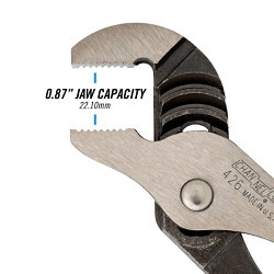 Channellock® 426 Tongue & Groove Pliers, 0.87 in Jaw Nominal Capacity, Straight Jaw, 0.81 in L Jaw, 6-1/2 in Overall Length