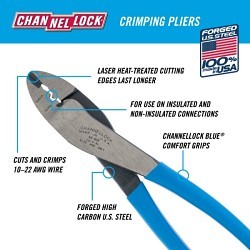 Channellock® 909 Crimping Plier, 22 to 10 AWG