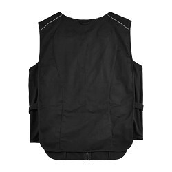 Chill-Its® 12135 6260 Lightweight Phase Change Cooling Vest With Cooling Pack, L/XL, Black, Polyester Cotton, Freeze, Refrigerate and Air Supply Cooling, Zipper Closure, 2 Pockets