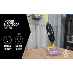 Coleman Cable 2816 Extension Cord, 120 V, 15 A, 1800 W
