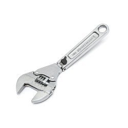 Crescent® ACFR8VS Adjustable Ratcheting Flex Wrench, 1-1/8 in, Polished Chrome, 8 in OAL, Alloy Steel Body, Alloy Steel