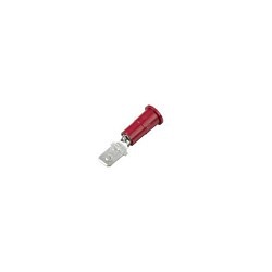Female Crimp Terminal, 22 to 18 AWG Conductor, 0.020 x 0.187 in Tab, Red, Insulated: Vinyl Insulated