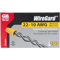 Wire Connector, Standard Winged, 22 to 10 AWG Wire, 600 to 1000 VAC, Yellow