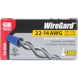 Wire Connector, Standard, 22 to 16 AWG Wire, 300 V, Blue