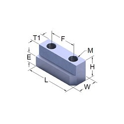 DILLON KW10JN11 Jaw Nut, 1.181 in Distance Between Mount Hole Centers, 2.01 in Jaw Length, 7/8 in Jaw Width