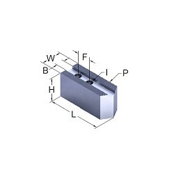 DILLON KW10P Chuck Jaw, 1.181 in Distance Between Mount Hole Centers, 0.63 in Slot Width, 4-3/4 in Jaw Length, 1-3/4 in Jaw Width