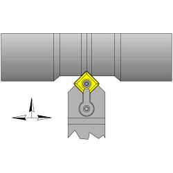 DORIAN® 73310150400 Indexable Turning Toolholder, 45 deg Profile Angle, Steel, 4-1/2 in Overall Length, 3/4 in Shank Dia