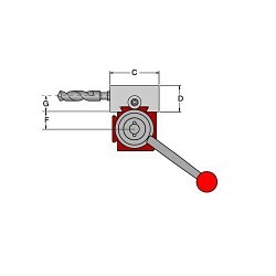 D40CA-5-4 Tool Holder, 2-1/2 in Overall Height, 4-1/2 in Overall Depth