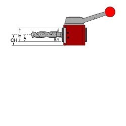 D40CA-5-4 Tool Holder, 2-1/2 in Overall Height, 4-1/2 in Overall Depth