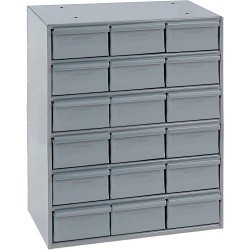 DURHAM MFG® 006-95 Drawer Cabinet, 17-5/16 in Overall Width, 21-1/4 in Overall Height, 18 Bins, 18 Drawers