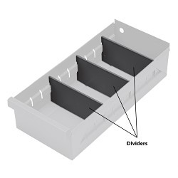 DURHAM MFG® 010-95 Drawer Cabinet Divider, Gloss, For Use With: 2-3/4 in High Drawers, Plastic, Gray