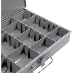 DURHAM MFG® 215-95 Compartment Box, 9-7/8 in Overall Length, 13-9/16 in Overall Width, 2-1/8 in Overall Height, 9 Compartments per Drawer, 9 Dividers per Drawer