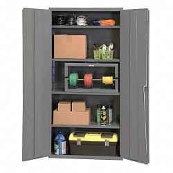 DURHAM MFG® 2501-4S-95 Industrial Storage Cabinet, 36 in Overall Width, 72 in Overall Height, Steel, Gray