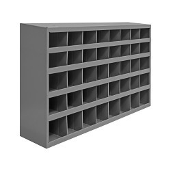 DURHAM MFG® 349-95 Pigeon Hole Bin, 22-1/4 in Overall Height, 33-13/16 in Overall Width, 8-1/2 in Overall Depth, 40 Bins