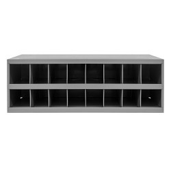 DURHAM MFG® 353-95 Pigeonhole Bin, 17-3/4 in Overall Length, 33-13/16 in Overall Width, 12-13/16 in Overall Height, 16 Bins