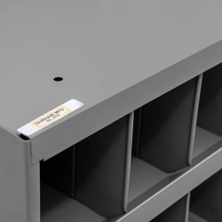 DURHAM MFG® 353-95 Pigeonhole Bin, 17-3/4 in Overall Length, 33-13/16 in Overall Width, 12-13/16 in Overall Height, 16 Bins