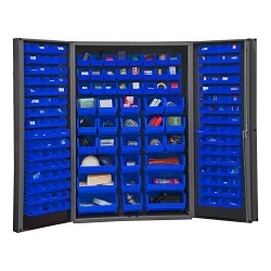 DURHAM MFG® DC48-176-5295 Bin Cabinet, 176 Bins, Blue, 24 in Overall Length, 48 in Overall Width, 72 in Overall Height