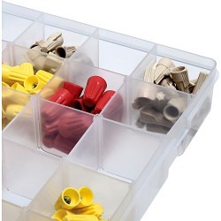 DURHAM MFG® LPADJ-CLEAR Compartment Box, Polypropylene, Clear