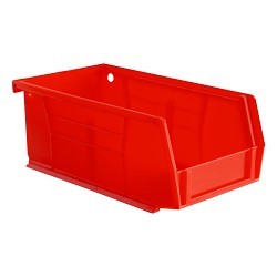 DURHAM MFG® PB30220-17 Hang and Stack Bin, 7 in Outside Length, 4 in Outside Width, 3 in Outside Height, 0.04 cu-ft, Red