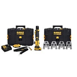 DeWALT® DCE210D2K  20V MAX*, 2 Ah Battery Compact Press Tool Kit, 2 Batteries, 4 Press Jaws, Charger, Shoulder Strap, USB-C Cable