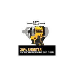 DeWALT® ATOMIC™ DCF850B 3-Speed Brushless Cordless Impact Driver, 1/4 in, 2800 ipm, 1825 in-lb Torque