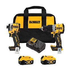 Stanley Black & Decker DeWALT® DCK2050M2 Cordless Hammer Drill and Impact Driver Tool Combo Kit, Hammer Driver Drill, Impact Driver Tools, 20 V, 4 Ah Battery, Lithium-Ion Battery, 1/2 in Chuck, 1825 in-lb Torque