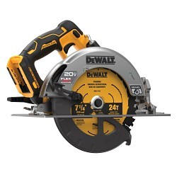 Stanley Black & Decker DeWALT® DCS573B Circular Saw, 7-1/4 in Blade, 5/8 in, 20 V, 2 in Max at 45 deg, 2-9/16 in Max at 90 deg Cutting Depth, Lithium-Ion Battery, No Battery Included, Blade Side Right