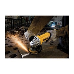 DeWALT® DWE402 Small Angle Grinder, 4-1/2 in Dia Wheel, 5/8-11 Arbor/Shank, 120 VAC, For Wheel: Quick-Change™, Yellow, Yes, Lock-On Paddle Switch