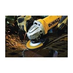 DeWALT® DWE402 Small Angle Grinder, 4-1/2 in Dia Wheel, 5/8-11 Arbor/Shank, 120 VAC, For Wheel: Quick-Change™, Yellow, Yes, Lock-On Paddle Switch