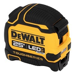 DeWALT® DWHT35625S Tape Measure, 25 ft Blade Length, 1-1/4 in Blade Width, Steel Blade, Measuring System: Imperial, Graduations: 1/16 in