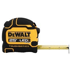 DeWALT® DWHT35625S Tape Measure, 25 ft Blade Length, 1-1/4 in Blade Width, Steel Blade, Measuring System: Imperial, Graduations: 1/16 in