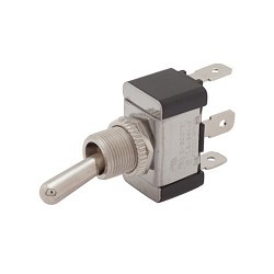 Toggle Switch, SPST On-Off-On, 1 Pole, Flat Terminal