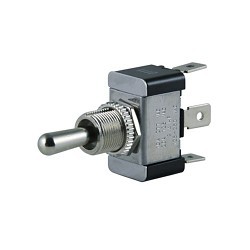 Toggle Switch, SPDT On-Off-On, 1 Pole, Flat Terminal