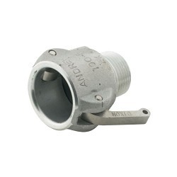 Dixon Valve & Coupling 100-B-AL Cam and Groove Coupler, Straight, Coupler, 1 in Nominal, Female Coupler x MNPT, 356T6 Aluminum