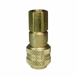 Dixon® 2DF2-B D Automatic Interchange Pneumatic Coupler, 1/4 in, Quick-Connect x FNPT, Brass