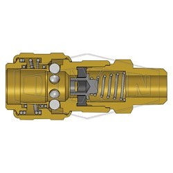 Dixon Valve & Coupling 2DM2-B Pneumatic Automatic Coupler, Coupler, 1/4 in Nominal, NPTF, Brass, Domestic