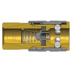 Dixon® 2FF2-B Pneumatic Coupling, Pneumatic Coupling, 1/4 x 1/4-18 in Nominal, Plug x FNPTF, Brass