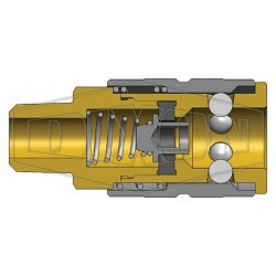 Dixon® 2FM2-B Pneumatic Coupling, Pneumatic Coupling, 1/4 x 1/4-18 in Nominal, Plug x MNPTF, Brass