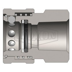 Dixon Valve & Coupling 2VF2-E Unvalved Female Coupler, 1/4 in Nominal, FNPTF, Steel