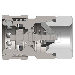 Dixon Valve & Coupling 2VF2 Valved Female Coupler, 1/4 in Nominal, FNPTF, Steel, Domestic