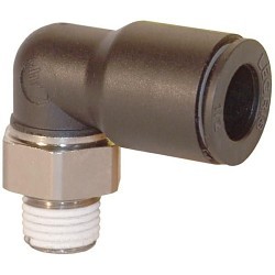 Dixon® Legris by Dixon® 31090814 Pneumatic Elbow, Swivel, 90 deg, 5/6 x 1/4 in Nominal, Push-in x MNPT, Nylon/Brass