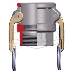 Dixon® 400-D-AL Cam & Groove Coupler, 4 in Nominal, Female NPT, 356T6 Aluminum