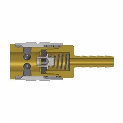 Dixon® 4FS4 F Interchange Semi-Automatic Pneumatic Coupler, 1/2 in, Standard Hose Barb x Quick-Connect, Steel