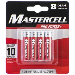 Dorcy Mastercell 41-1638 Alkaline Battery, Alkaline Chemical System, 1.5 V Nominal Voltage, AAA Battery