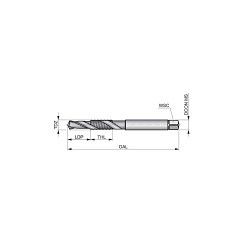 Dormer 5978357 Combination Drill and Tap, Class of Fit: 2B, 10 mm Drill Length, 24 Thread Limit, #10-24