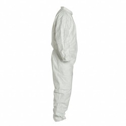 DuPont™ 251-TY125SWHXL002500 Coverall, X-Large, White, High Density Spunbond Polyethylene, 42-3/4 to 46-1/4 in Chest, 29-1/2 in Inseam Length