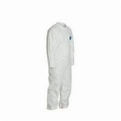 DuPont™ TY120SWHLG0025NF Laydown Collar Disposable Coverall With Open Wrist and Ankle, L, White, 5.9 mil Tyvek® 400, 39-3/4 to 43-1/4 in Chest, 29-1/2 in L Inseam