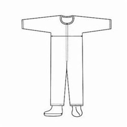 DuPont™ TY120SWHLG0025NF Laydown Collar Disposable Coverall With Open Wrist and Ankle, L, White, 5.9 mil Tyvek® 400, 39-3/4 to 43-1/4 in Chest, 29-1/2 in L Inseam