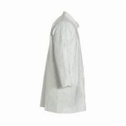 DuPont™ SafeSPEC™ TY212SWH4X0030VP Disposable Lab Coat With Laydown Collar, 4XL, White, Tyvek® 400 Fabric, 47-1/4 in L, Front Snap Closure, 2 Pockets, ASTM D1777, ASTM D3776, ASTM D774, ASTM D5733, ASTM D5034, ASTM D257, 16 CFR 1610 Class 1, AATCC 127