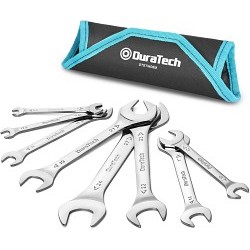 DURATECH DTSTW08M Super-Thin Wrench Set, Measurement System: Metric, 8 Piece, Carbon Steel, Mirror Polish